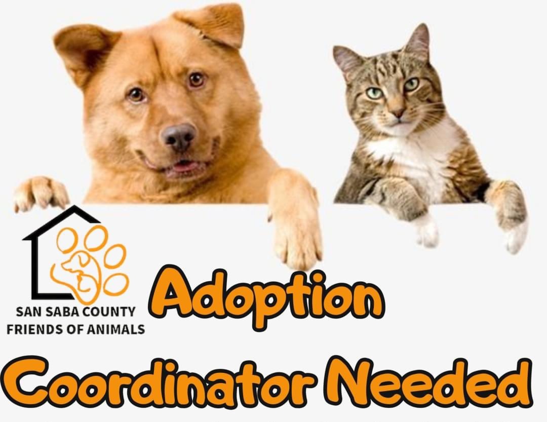 Adoption Coordinator Needed at San Saba County Friends of Animals